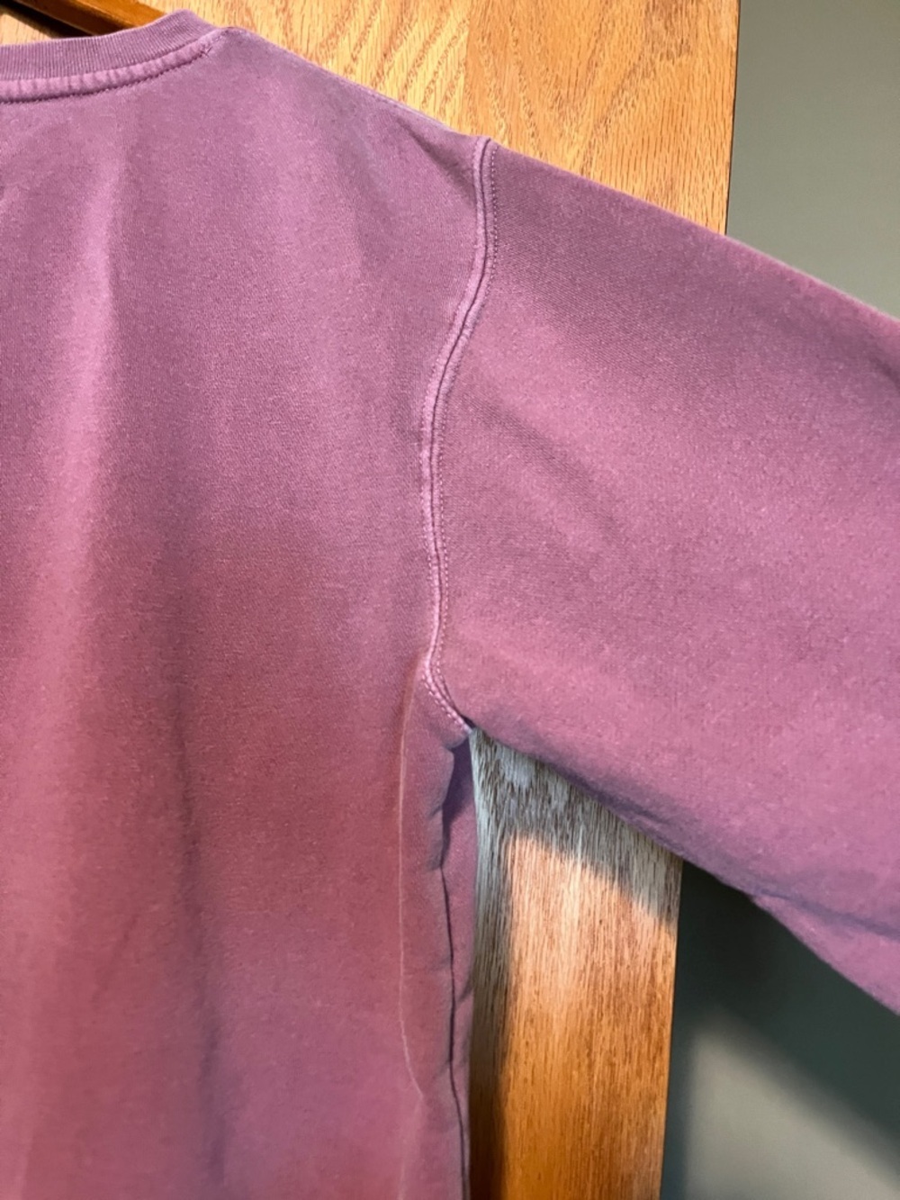Men's Crewneck Sweatshirt in Dusty Mauve with Dark Green Hockey Graphic - Picture 13 of 13